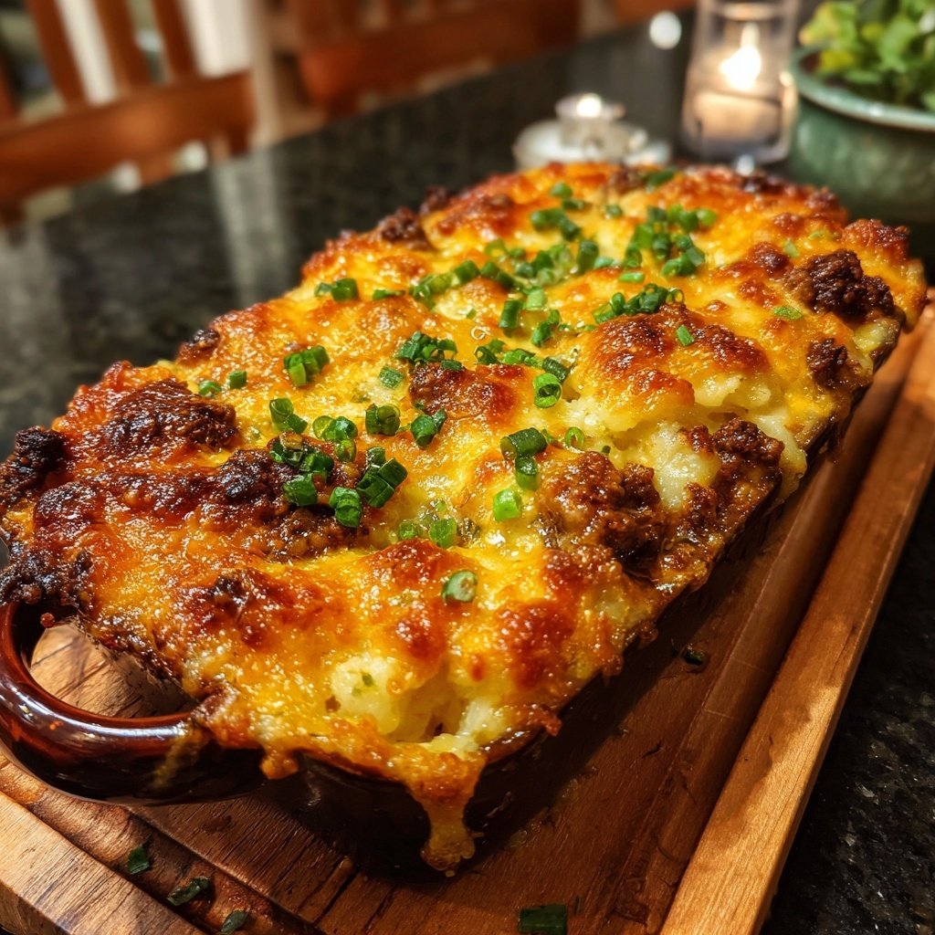 Ground Beef And Cheesy Potato Bake
