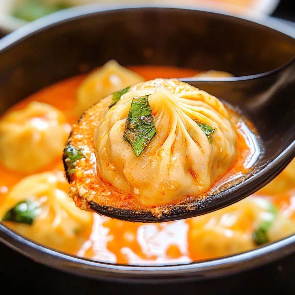 Soup Dumplings in Creamy Gochujang Sauce