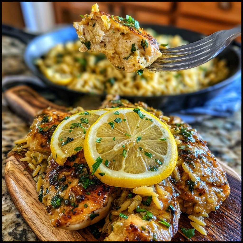 Skillet Lemon Chicken With Orzo