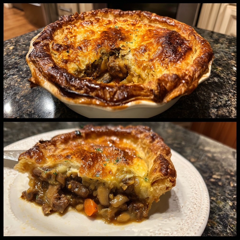Comfort Food Beef and Mushroom Pot Pie