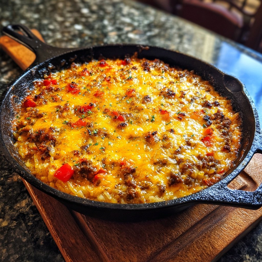 Baked Ground Beef And Rice Skillet