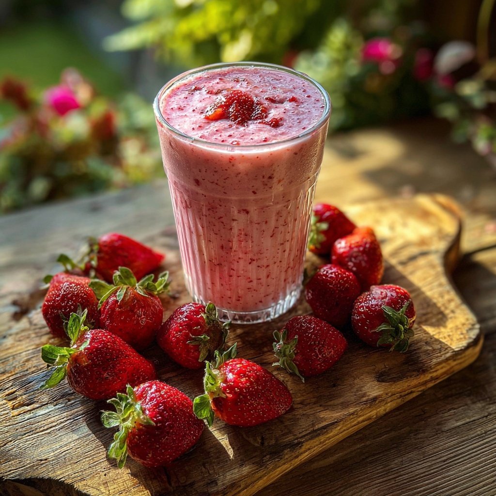 Fresh Strawberry Smoothie With Greek Yogurt