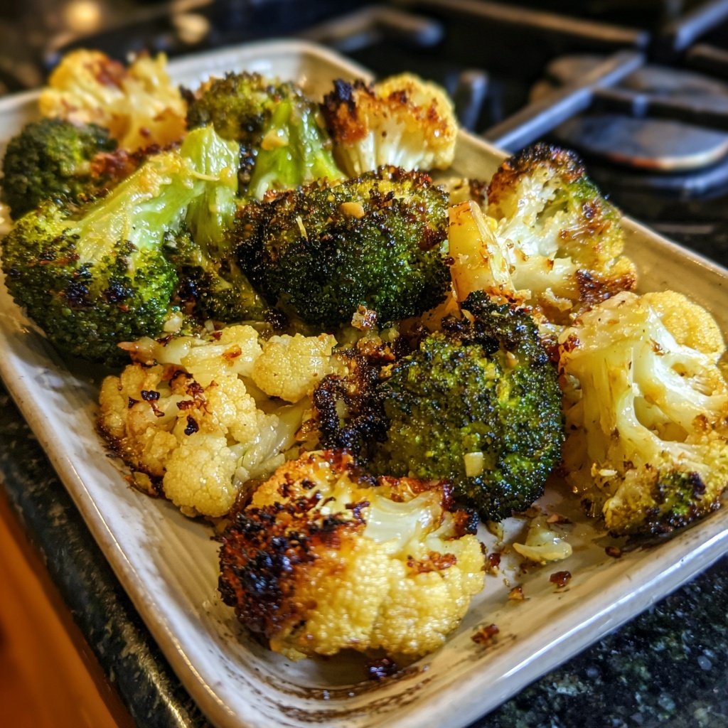 Roasted Broccoli And Cauliflower