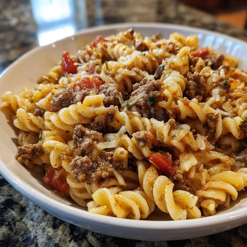 Quick Ground Beef Pasta Skillet