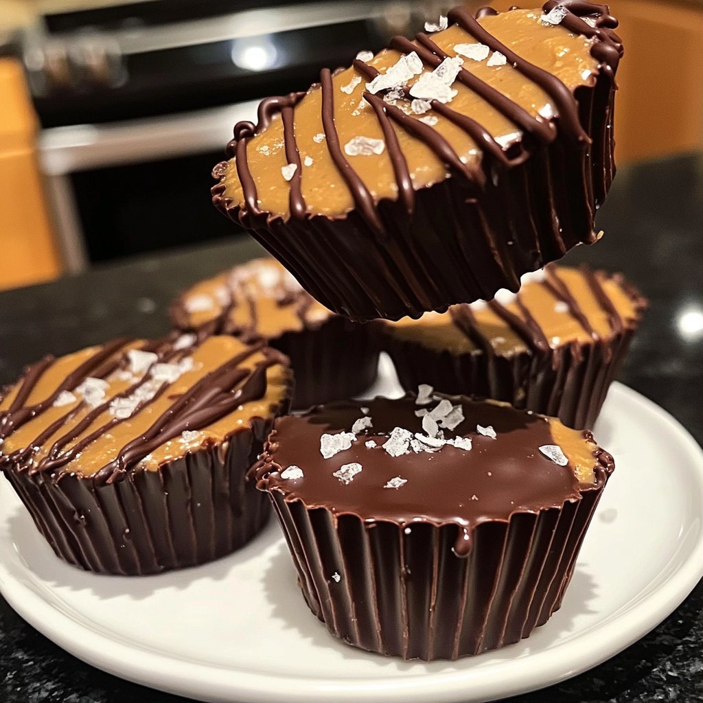 Homemade Peanut Butter Cups with Sea Salt