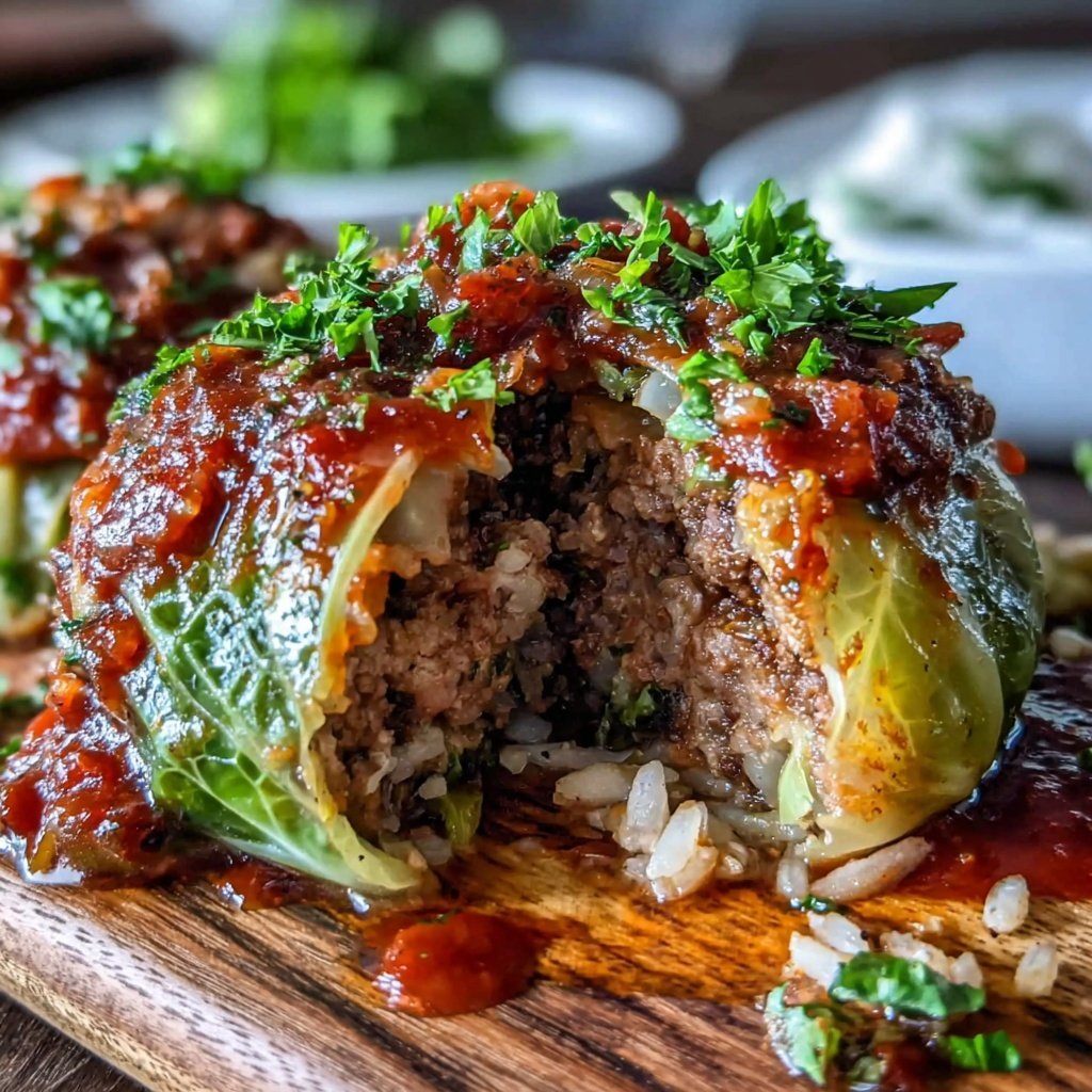 Hamburger Meat And Rice Stuffed Cabbage