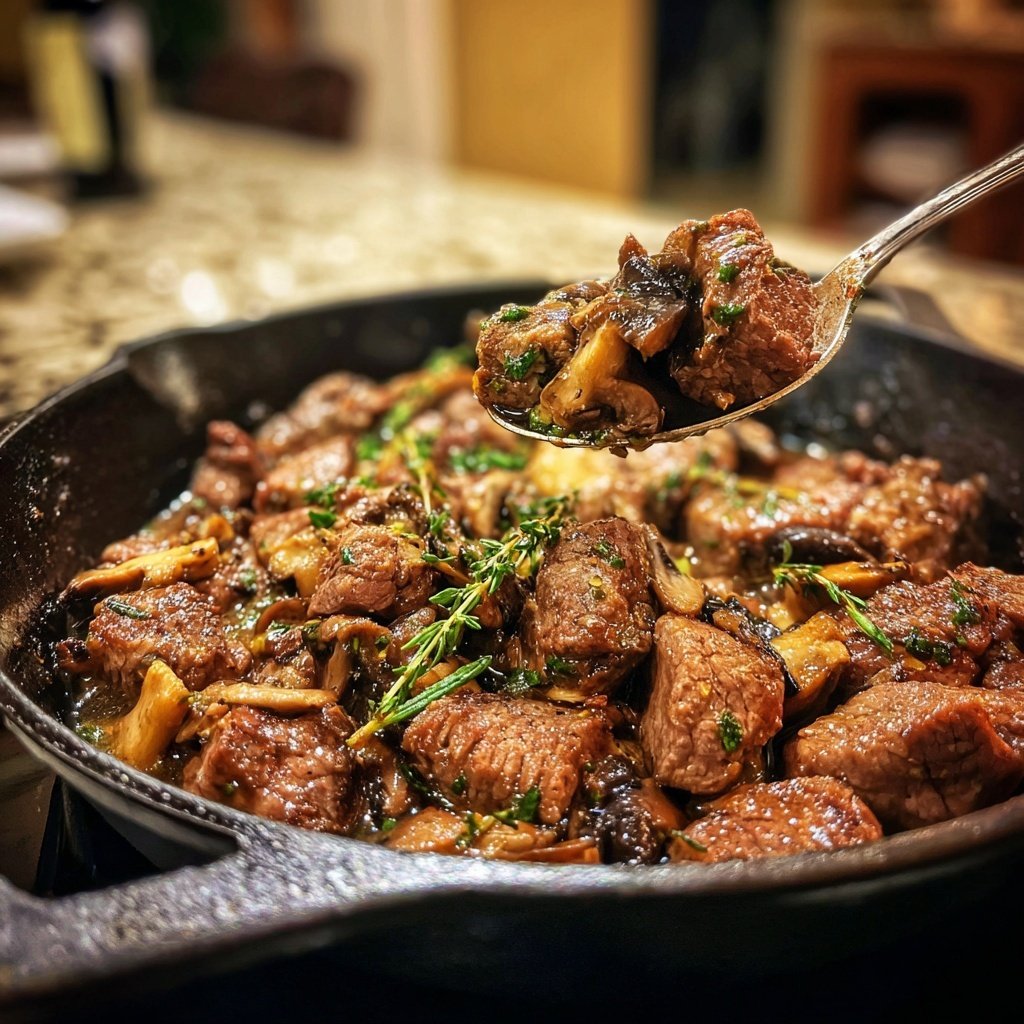 Quick Beef And Mushroom Skillet Dinner