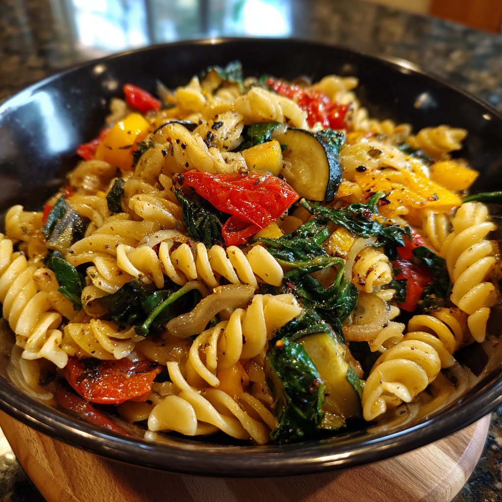 Healthy Lunch Roasted Vegetable Pasta Salad